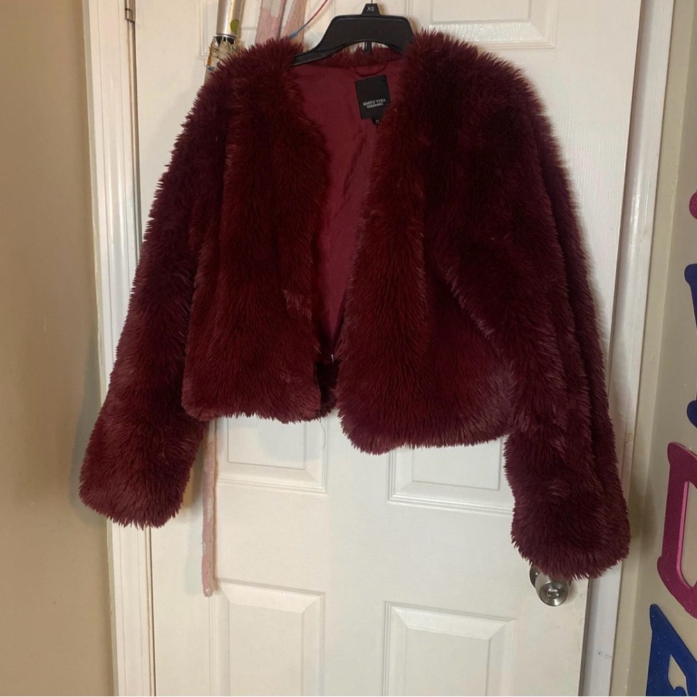 Simply Vera Vera Wang Deep Red Teddy Jacket